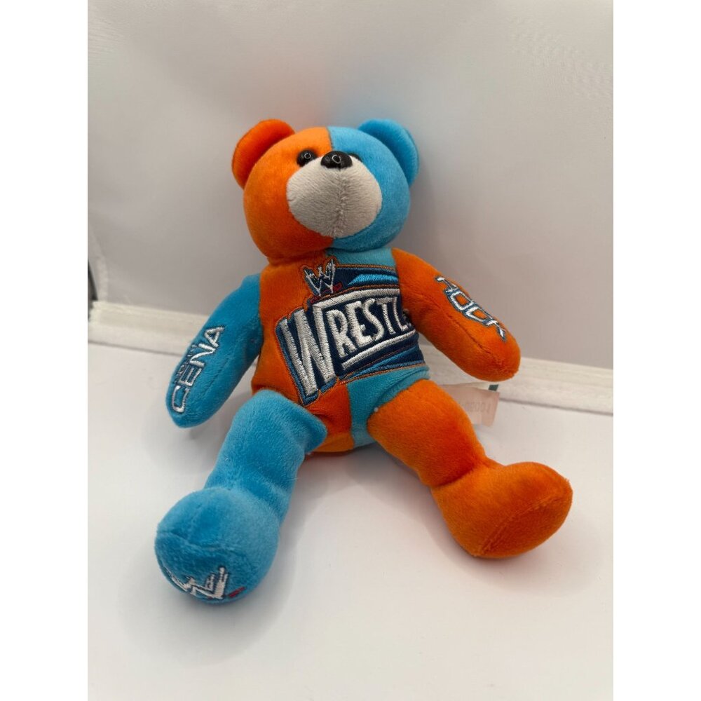 Wrestlemania XXVIII John Cena The‎ Rock Beanie Bear 2012 Blue Orange